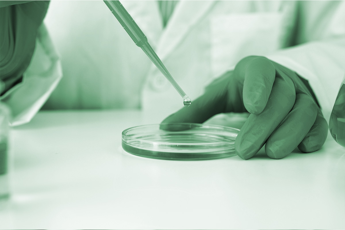 Lab test tubes green